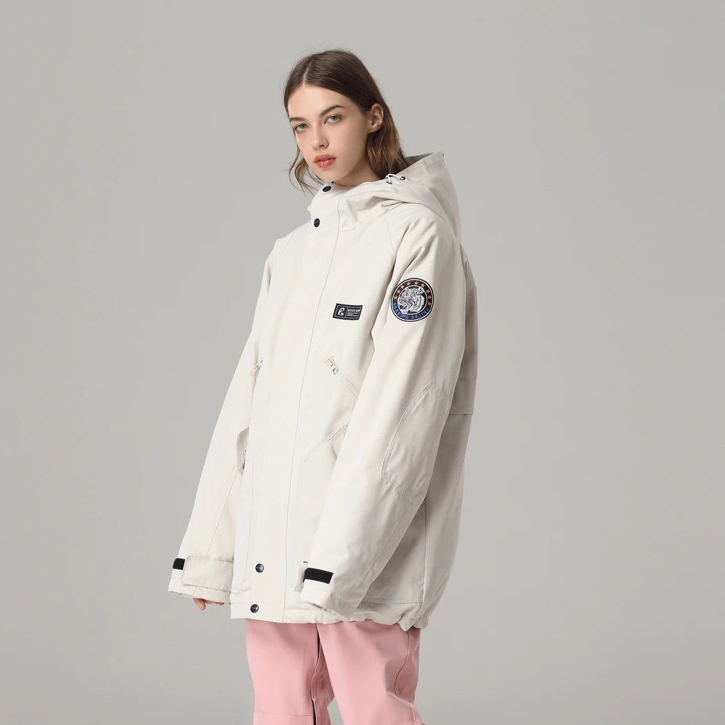 Women's Waterproof White Ski Jacket